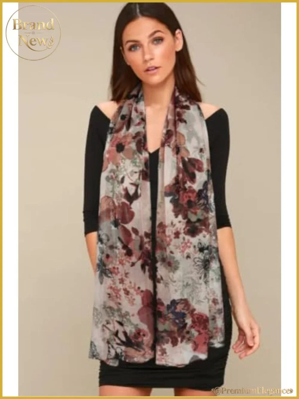 Lightweight Floral Print Scarf Shawl Wrap for Women - Cotton Voile Feel